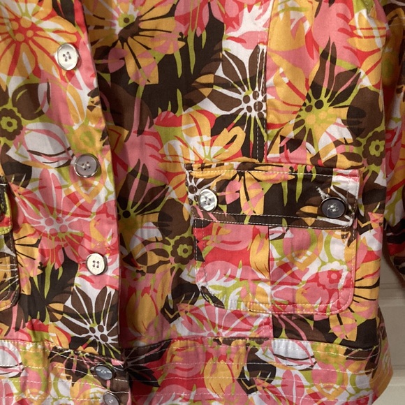 SPORTELLE💫 Women’s Floral Button-Up Stretch Jacket Blazer - Picture 5 of 12